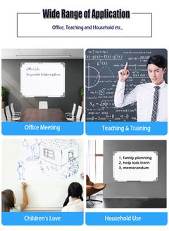 Gerenic Magnetic Double Sided White board , Chalkboard, Blackboard, Dry Wipe Message Bulletin Board with 1 Eraser, 3 Markers, 4 Magnetics & 1 Accessory Tray – for Home Office School (60*45cm, AL Frame)  - Image 5