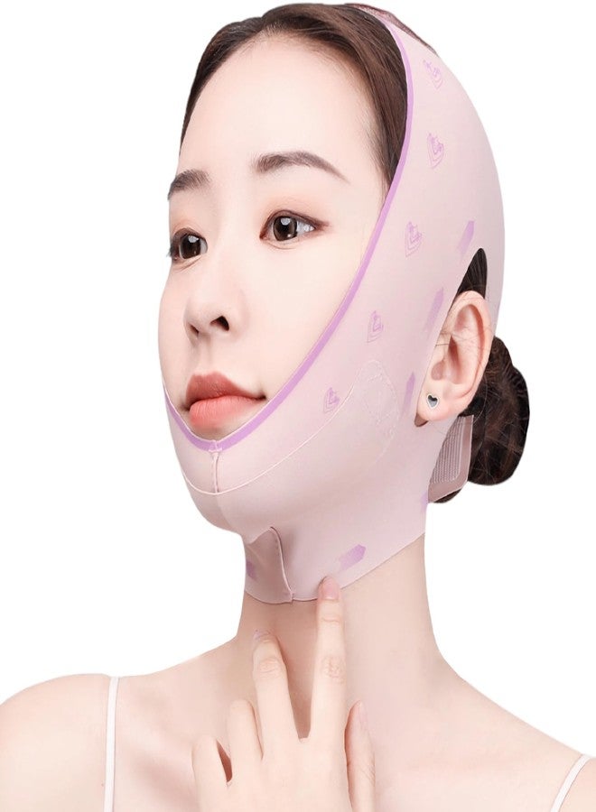 Ceoyiler Reusable Double Chin Strap for Women Soft and Comfortable V Line Lifting Mask, Chin Strap for Day and Night Use - Image 1