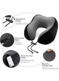 Zibuyu ZIBUYU® Neck Pillow for Travel, Travel Pillow, U-shape Neck Pillow Airplane Travel Sleeping Neck Pillow Set with with Eye Mask, Ear Plugs & Storage Bag Pillow for Neck Pain  - Image 2