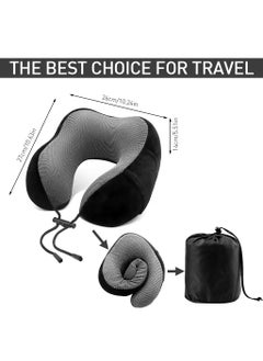 Zibuyu ZIBUYU® Neck Pillow for Travel, Travel Pillow, U-shape Neck Pillow Airplane Travel Sleeping Neck Pillow Set with with Eye Mask, Ear Plugs & Storage Bag Pillow for Neck Pain  - Image 3