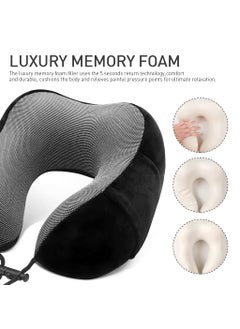 Zibuyu ZIBUYU® Neck Pillow for Travel, Travel Pillow, U-shape Neck Pillow Airplane Travel Sleeping Neck Pillow Set with with Eye Mask, Ear Plugs & Storage Bag Pillow for Neck Pain  - Image 4
