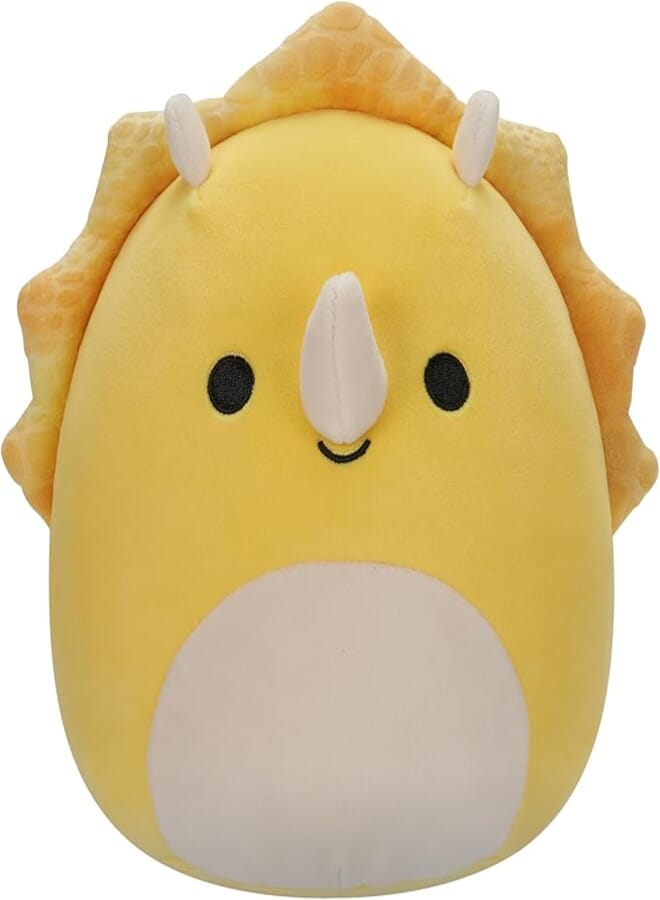 Squishmallows SQCR05396 7.5-Inch-Lancaster The Yellow Triceratops, Multicolour