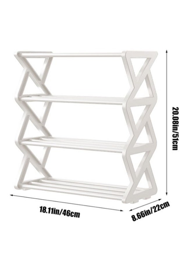 LINGWEI Modern 4-Tier Shoe Rack Organizer Plastic Frame with Aluminum Pipes Space Saving & Durable Shoe Storage Shelf - Image 3
