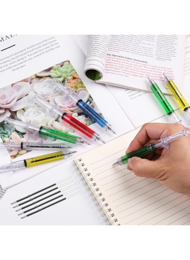 SUNSAR [24+24 Pack] Multi-Color Syringe Pen and Pen Refill Retractable Fun Multi Color Novelty Pen for Nurses, Nursing Student School Supplie - Image 4