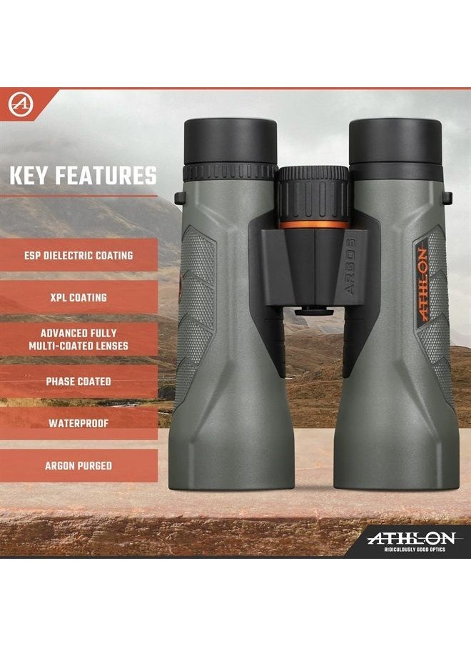 Athlon Optics 10x50 Argos G2 HD Gray Binoculars with Eye Relief for Adults and Kids, High-Powered Binoculars for Hunting, Birdwatching, and More  - Image 2