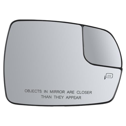 GoaMotors Right Passenger Side Heated Mirror Glass with Backing Plate FT4Z-17K707-A Compatible with Ford Edge 2015-2018, Exterior Mirror Replacement Glass - Image 1