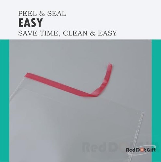 Red Dot Gift® 100 pcs (40X50+3cm) Plastic Bags self-sealing Cellophane Crystal Shiny Clear Cello Transparent Pouch Self-Adhesive Resealable for packing and  storage - Image 5