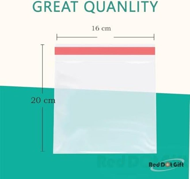 Red Dot Gift® 100 pcs (40X50+3cm) Plastic Bags self-sealing Cellophane Crystal Shiny Clear Cello Transparent Pouch Self-Adhesive Resealable for packing and  storage - Image 4