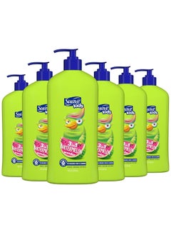 Suave Suave Kids 3-in-1 Tear Free, Body Wash, Shampoo and Conditioners, Dermartologist Tested, Watermelon Wonder, 18 Oz Pack of 6  - Image 1