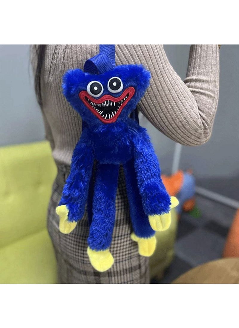LIMOS Plush Backpack Huggy Wuggy Poppy Toy Big Soft Stuffed Horror Cute Funny Cartoon Bag For Kids(Blue)  - Image 4