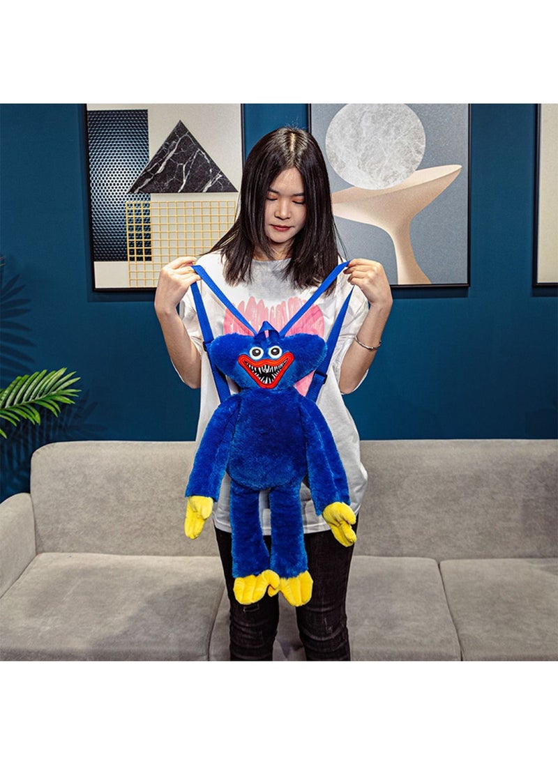 LIMOS Plush Backpack Huggy Wuggy Poppy Toy Big Soft Stuffed Horror Cute Funny Cartoon Bag For Kids(Blue)  - Image 3