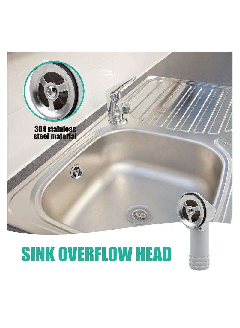 SYOSI - 2 PCS Sink Overflow Pipe for Bathroom Kitchen Vanity Artistic Basin, Resistant Sink Hole Drain Covers Tidy Insert Spares - Image 1