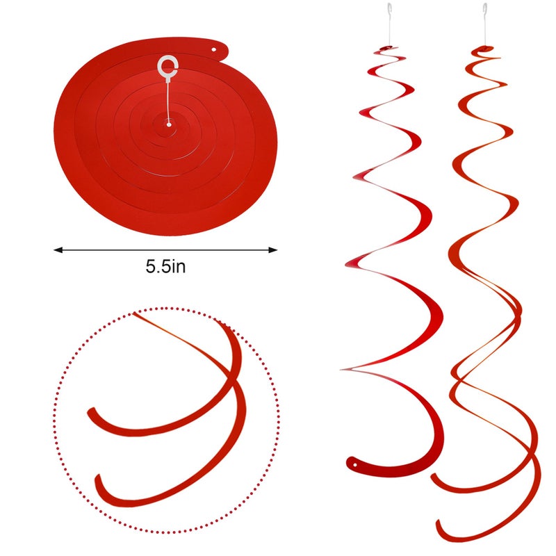 Yymobt Red Ceiling Swirl Foil Decorations Hanging Plastic Streamer Themed Swirl Party for Valentineâ€™s Day Day Carnival Celebration, Pack of 28 - Image 3