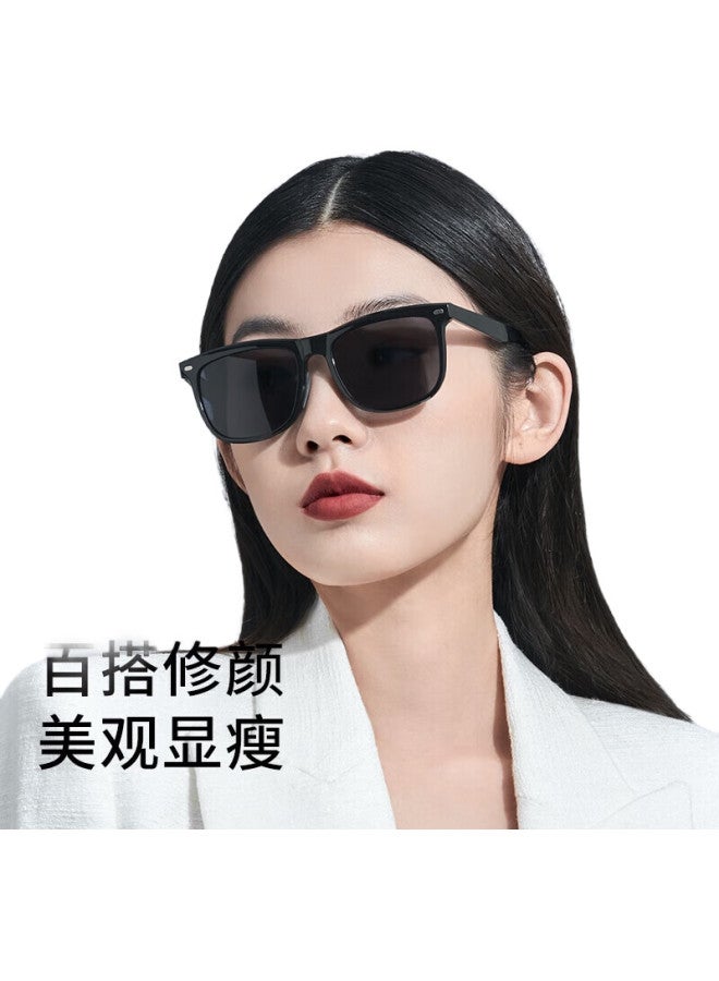 MIJIA Xiaomi Stylish Square Sunglasses, Nylon Polarized Anti-Glare Glasses, Retro Driving Sunglasses For Men And Women, Black - Image 1