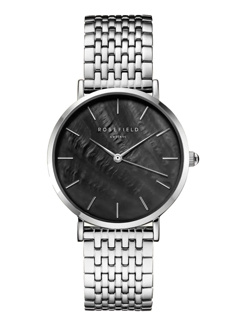 RoseField Women's Upper East Side Black Silver Stainless Steel Band Watch UBSSS-U36  - Image 1