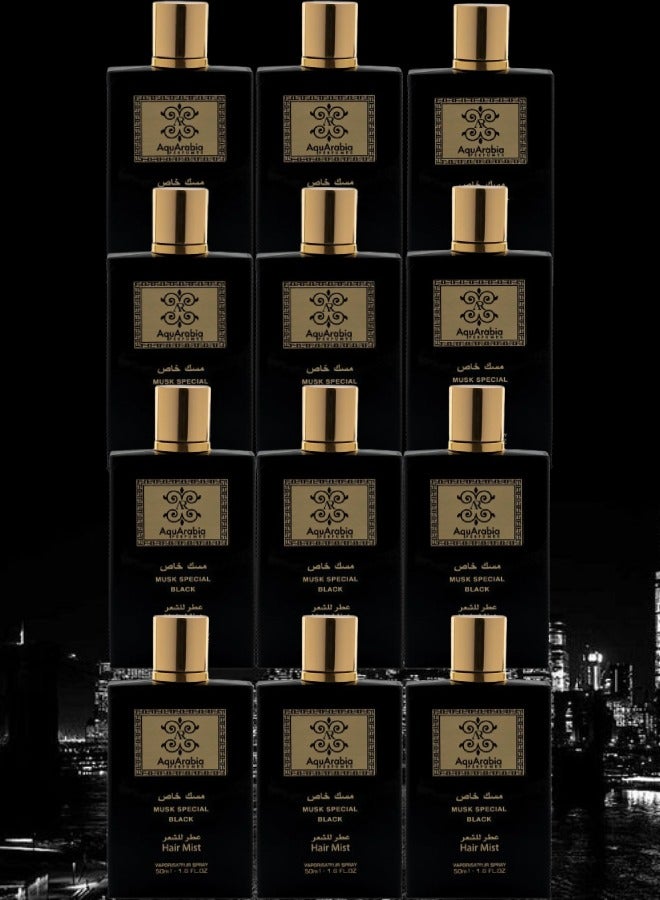 AquArabia 12 Pieces Musk Special Black Hair Mist 50ml  - Image 1