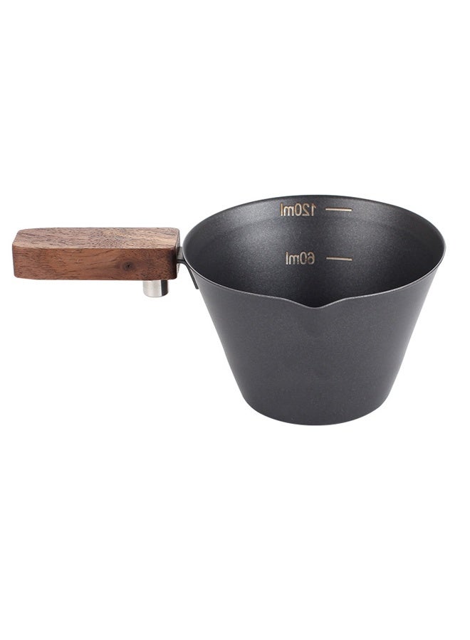 هومستر 120 مل كأس قياس الإسبريسو، الفولاذ المقاوم للصدأ إسبريسو شوت كوب، فم واسع وعلى شكل V صب كوب القهوة مع مقبض لاتي، قذرة، أمريكانو، كابوتشينو، ماكياتو (أسود) - Image 2