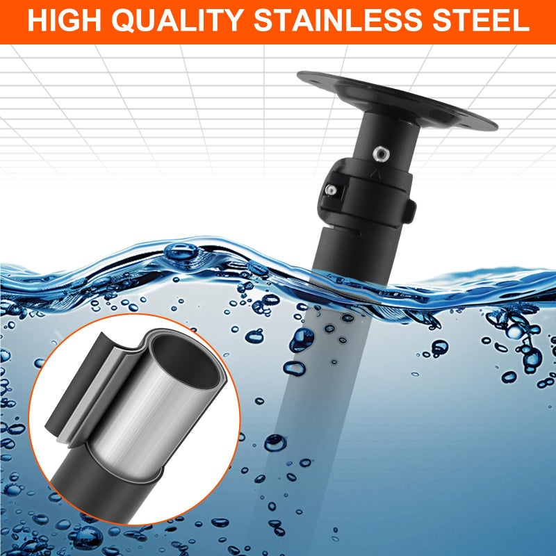 Frebuta Premade Round Metal Desk Legs, 17 to 30inch Telescoping Round Office Table Legs Heavy Duty Set of 4 Stainless Steel Tube Portable DIY Furniture Screw in Table Legs Sturdy - Image 3