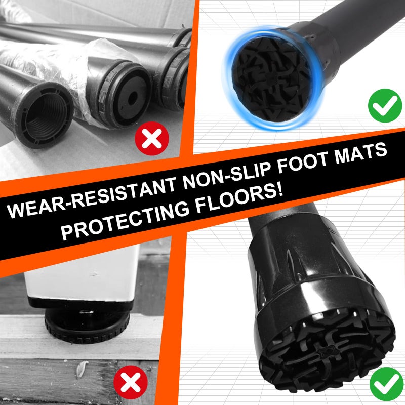 Frebuta Premade Round Metal Desk Legs, 17 to 30inch Telescoping Round Office Table Legs Heavy Duty Set of 4 Stainless Steel Tube Portable DIY Furniture Screw in Table Legs Sturdy - Image 5