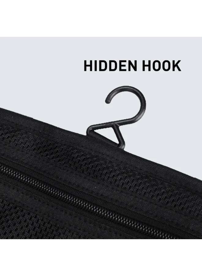MARK RYDEN  Mark Ryden MR-59-T Hanging Toiletry Bag, Portable Mesh Travel Organizer, Waterproof Oxford Fabric, Foldable Design, Magnetic Snap Closure, Built-In Hook, Multiple Storage Compartments – Black  | Best Price UAE