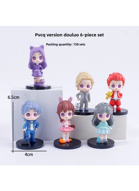 Q Version Douluo 6-piece Blind Box Tang San Xiao Wu Shrek Seven Monsters Animation Hand-made Model Desktop Decoration-Color:Q Version Douluo 6-piece Set