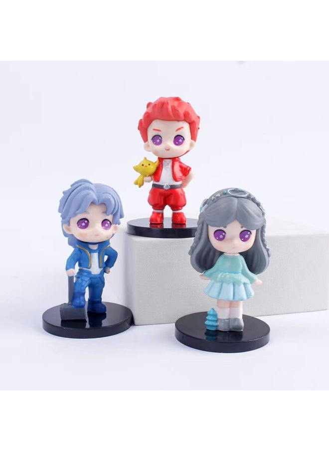 Q Version Douluo 6-piece Blind Box Tang San Xiao Wu Shrek Seven Monsters Animation Hand-made Model Desktop Decoration-Color:Q Version Douluo 6-piece Set
