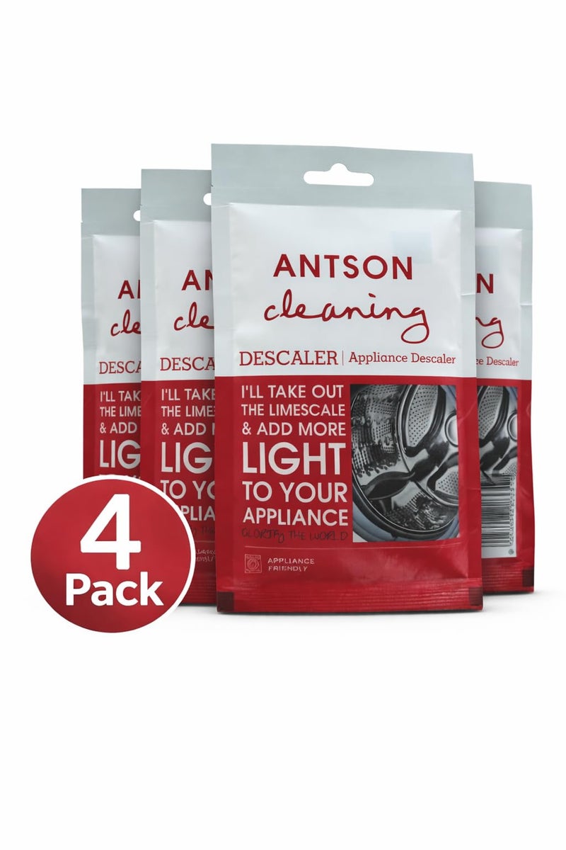 Antson Washing Machine Cleaner Descaler For Washing Machine Front Load and Top Load, Washing Machine Cleaning Powder, Descaling Powder For Washing Machine (100g (Pack of 4)) - Image 1