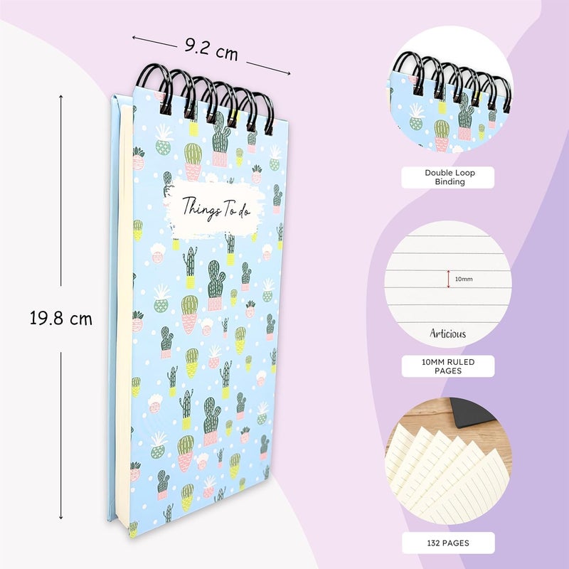 Articious To Do List & Pocket Diary Combo | Ruled Pages | 80 GSM | 9.2 x 19.8 CM | 264 Pages (Cactus) - Image 3