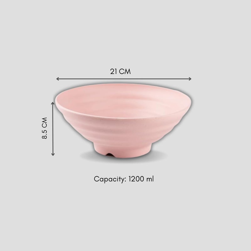 RoarCraft Wheat Straw Bowls Unbreakable Cereal Bowls Dishwasher and Microwave Safe Reusable Bowls for Kitchen Serving SoupSaladOatmealRamenNoodles Pink 21 x 85 CM Pack of 2 - Image 2