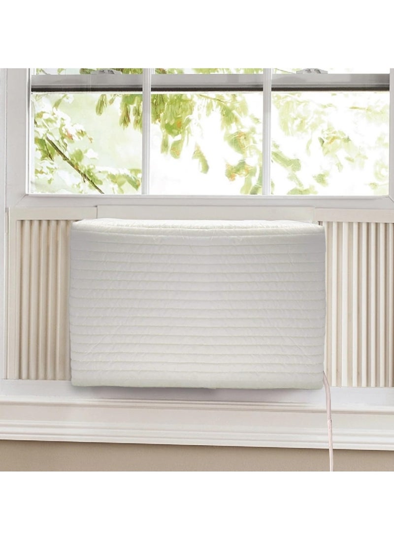 SYOSI - SYOSI Indoor Air Conditioner Cover, Dust-Proof Cover for Window Air Conditioner, Window AC Cotton Cover with Elastic Strap, Dust-Proof Waterproof Insulating Cover for Indoor AC (21x15x3.5 Inch) - Image 1