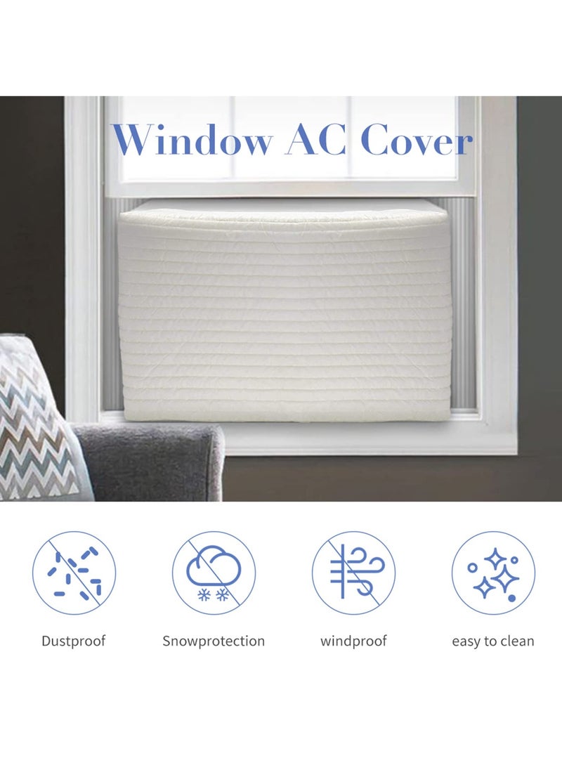 SYOSI - SYOSI Indoor Air Conditioner Cover, Dust-Proof Cover for Window Air Conditioner, Window AC Cotton Cover with Elastic Strap, Dust-Proof Waterproof Insulating Cover for Indoor AC (21x15x3.5 Inch) - Image 1