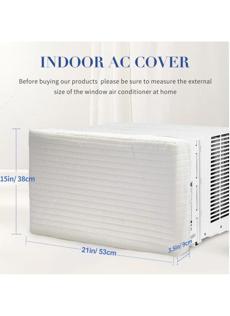 SYOSI - SYOSI Indoor Air Conditioner Cover, Dust-Proof Cover for Window Air Conditioner, Window AC Cotton Cover with Elastic Strap, Dust-Proof Waterproof Insulating Cover for Indoor AC (21x15x3.5 Inch) - Image 1