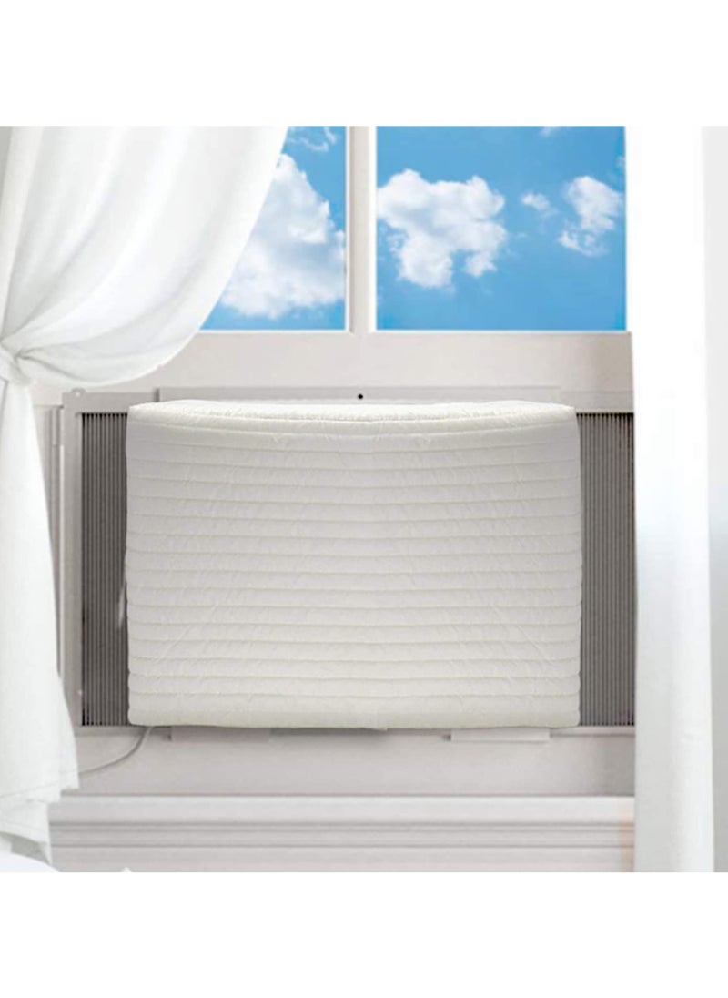SYOSI - SYOSI Indoor Air Conditioner Cover, Dust-Proof Cover for Window Air Conditioner, Window AC Cotton Cover with Elastic Strap, Dust-Proof Waterproof Insulating Cover for Indoor AC (21x15x3.5 Inch) - Image 1