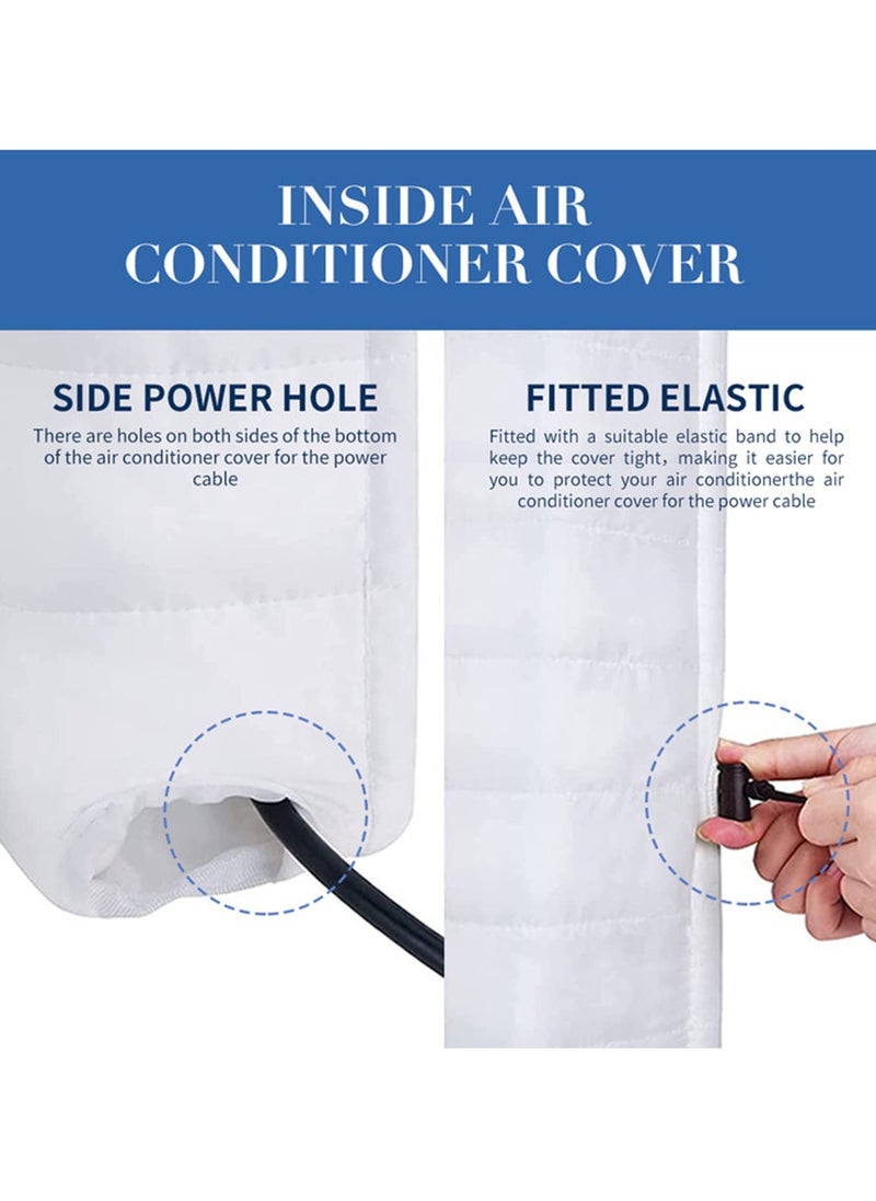 SYOSI - SYOSI Indoor Air Conditioner Cover, Dust-Proof Cover for Window Air Conditioner, Window AC Cotton Cover with Elastic Strap, Dust-Proof Waterproof Insulating Cover for Indoor AC (21x15x3.5 Inch) - Image 1