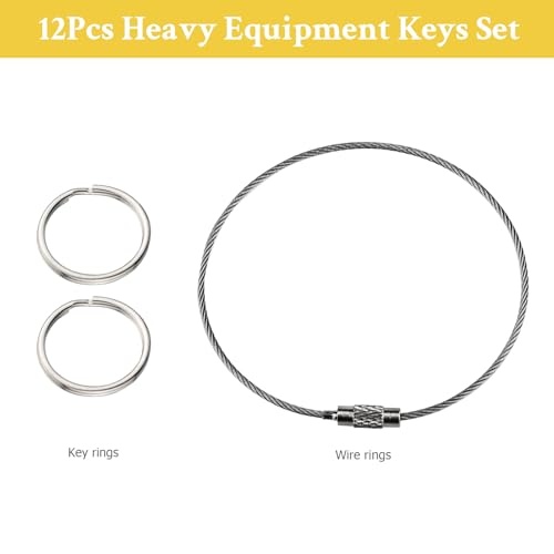 Tecreddy 12 Heavy Equipment Keys, Machine Key Master Set for Cat Caterpillar John Deere Komatsu Bobcat Hyster Takeuchi Case Kobelco Lucas New Holland Construction Equipment - Image 4