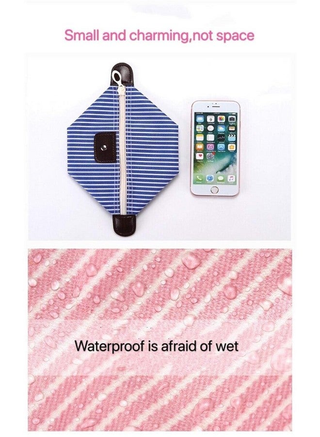 Prostuff.in® Multi-Functional Strip Fashion Design Cosmetic Pouch Travel Toiletry Carrying Purse Makeup Bag Mini Travel Waterproof Portable Zipper Foldable Pouches for Women Multicolor 3 Pcs - Image 3