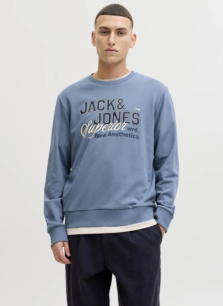 JACK & JONES  Graphic Crew Neck Sweatshirt for Men | Best Price UAE