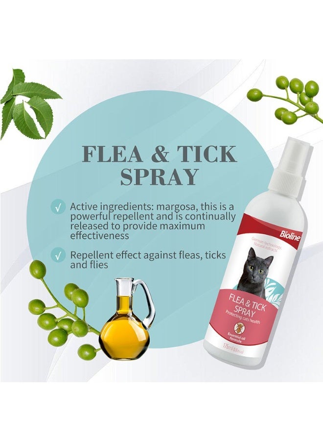 Bioline Natural Flea and Tick Repellent Spray for Cat 175 ml - Image 2