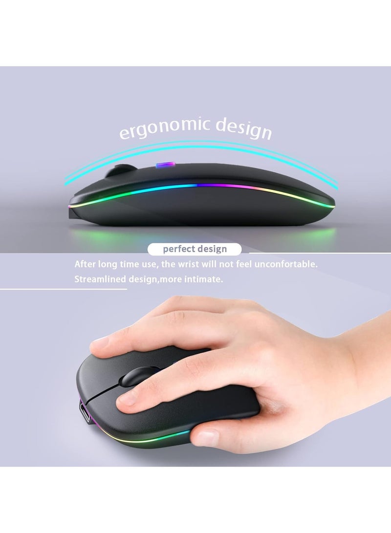 Wireless Bluetooth Rechargeable LED Mouse with Dual Mode for Laptop, Desktop, Tablet - Image 2
