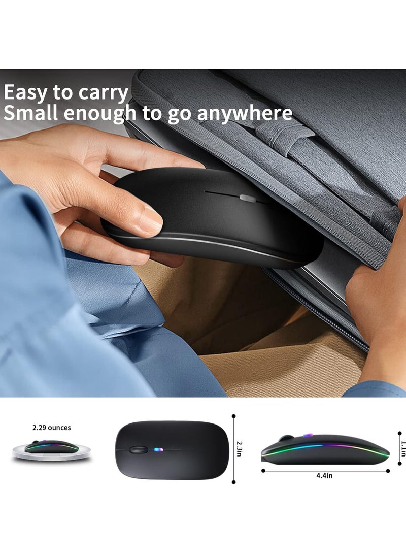Wireless Bluetooth Rechargeable LED Mouse with Dual Mode for Laptop, Desktop, Tablet - Image 3