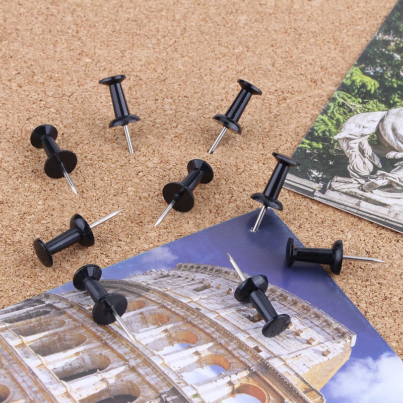 Yalis Push Pins 100-count Black Thumb Tacks Standard Dark Pushpins Steel Point and Plastic Head - Image 4