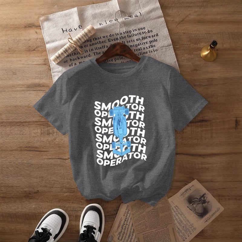 Independent Station Women'S Tops Round Neck Cartoon Printed Short-Sleeved T-Shirt-M - Image 3
