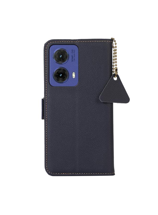 S-TOP Case For Motorola Moto G85 Side-Magnetic TJ Genuine Leather RFID Phone Case - Image 4