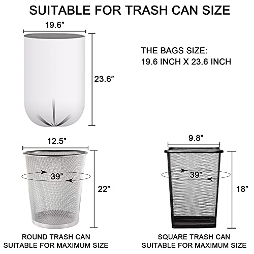 WADNGXM 6 Gallon Small Clear Office Trash Bags, Wastebasket Trash Can Liners, Garbage Bags for Restroom, Home Bins, 100 Counts - Image 2