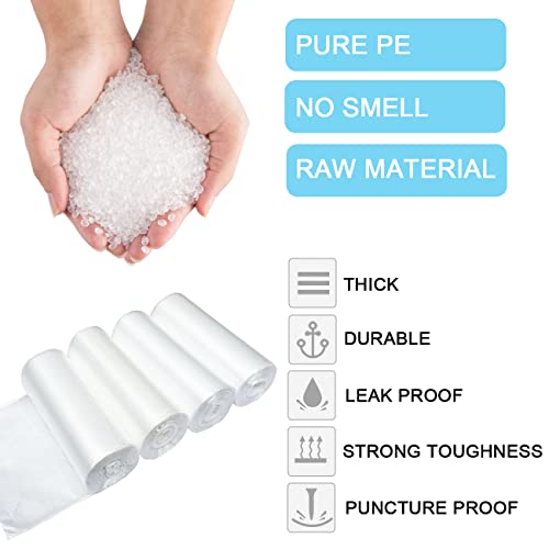 WADNGXM 6 Gallon Small Clear Office Trash Bags, Wastebasket Trash Can Liners, Garbage Bags for Restroom, Home Bins, 100 Counts - Image 5
