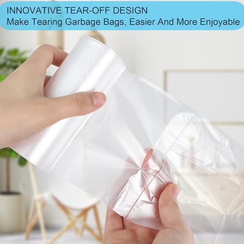 WADNGXM 6 Gallon Small Clear Office Trash Bags, Wastebasket Trash Can Liners, Garbage Bags for Restroom, Home Bins, 100 Counts - Image 4