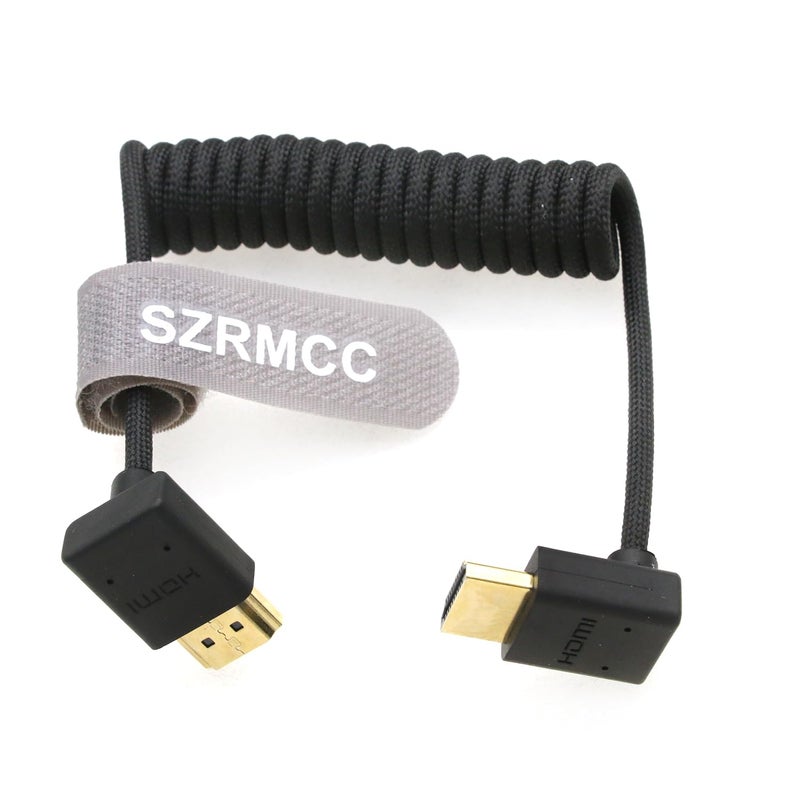 اس زد ار ام سي سي كابل 8K HDMI إلى HDMI بزاوية علوية وسفلية فائق السرعة ملفوف مضفر للكاميرا Z Cam E2 Sony FX6 FX9 Canon EOS C70 C300 Portkeys BM5 Atomos Ninjav V Shogun Monitor - Image 1