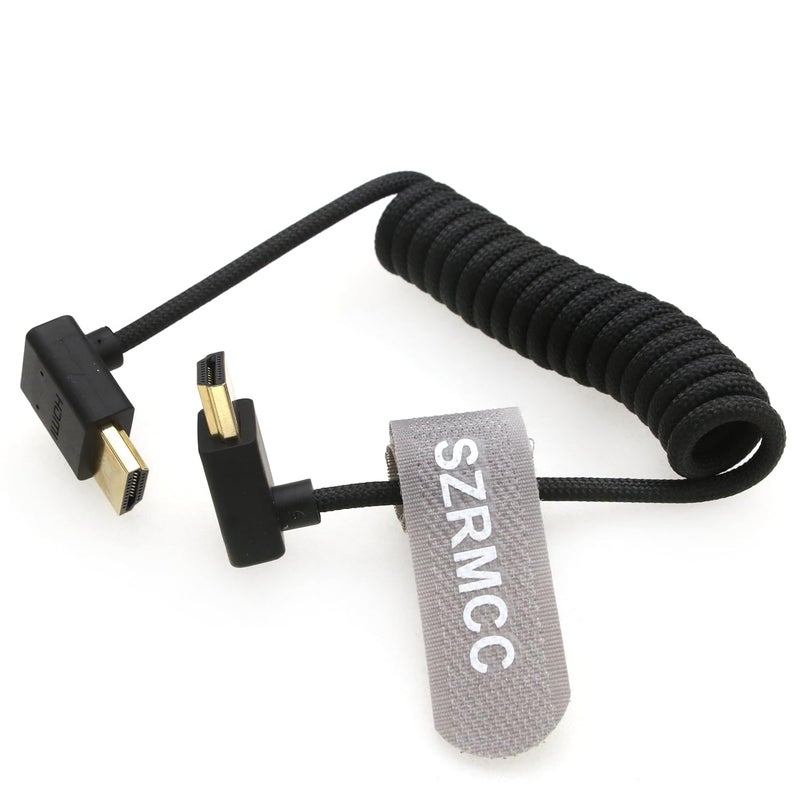 اس زد ار ام سي سي كابل 8K HDMI إلى HDMI بزاوية علوية وسفلية فائق السرعة ملفوف مضفر للكاميرا Z Cam E2 Sony FX6 FX9 Canon EOS C70 C300 Portkeys BM5 Atomos Ninjav V Shogun Monitor - Image 5