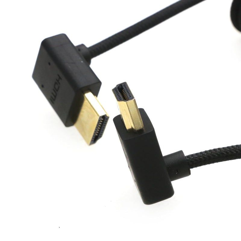 اس زد ار ام سي سي كابل 8K HDMI إلى HDMI بزاوية علوية وسفلية فائق السرعة ملفوف مضفر للكاميرا Z Cam E2 Sony FX6 FX9 Canon EOS C70 C300 Portkeys BM5 Atomos Ninjav V Shogun Monitor - Image 3