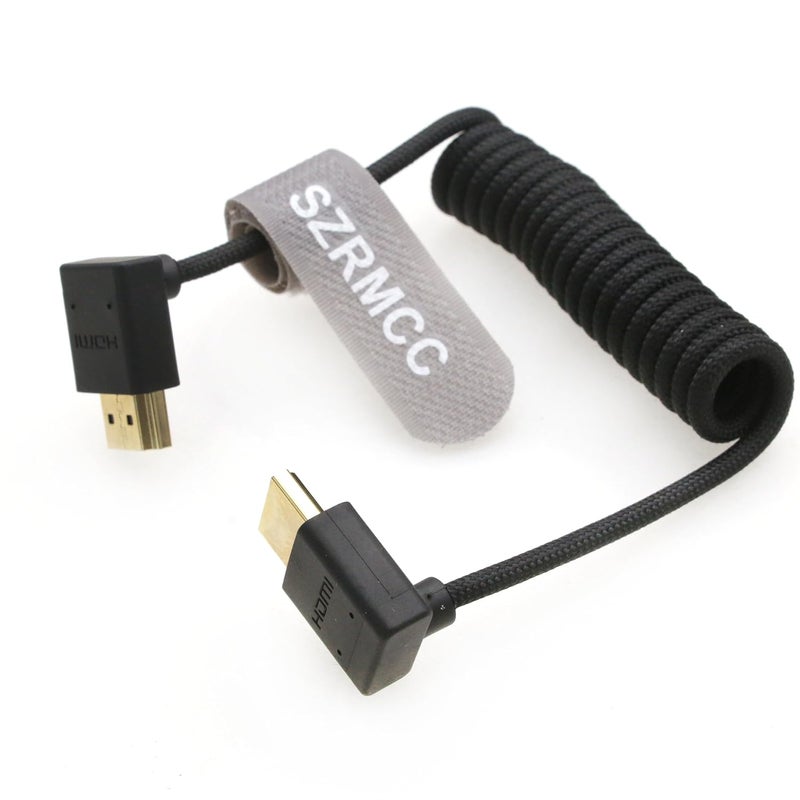 اس زد ار ام سي سي كابل 8K HDMI إلى HDMI بزاوية علوية وسفلية فائق السرعة ملفوف مضفر للكاميرا Z Cam E2 Sony FX6 FX9 Canon EOS C70 C300 Portkeys BM5 Atomos Ninjav V Shogun Monitor - Image 4
